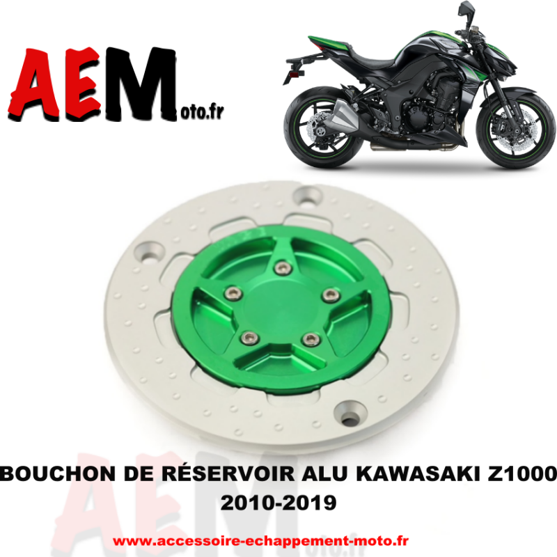Bouchon de réservoir vert Kawasaki Z1000 2010 - 2019