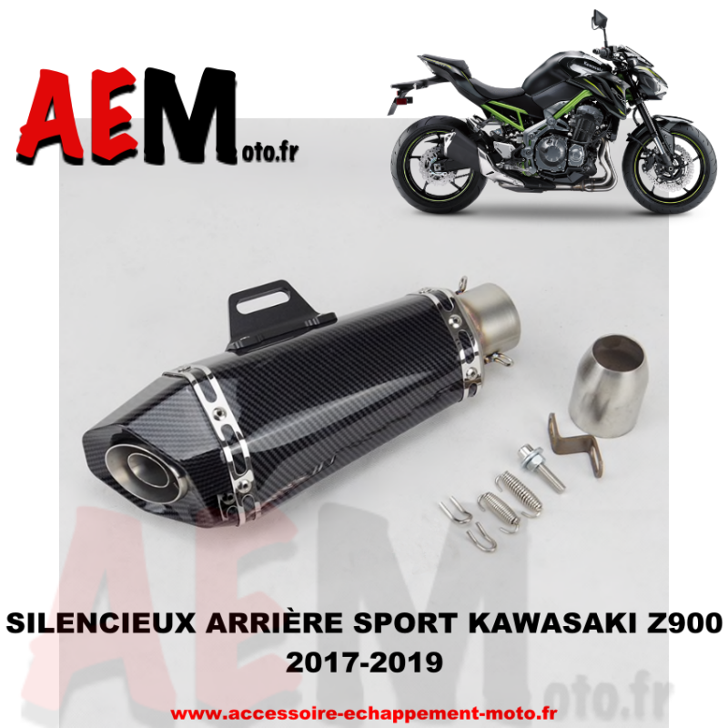 Silencieux arrière sport en inox Kawasaki Z900 2017-2019