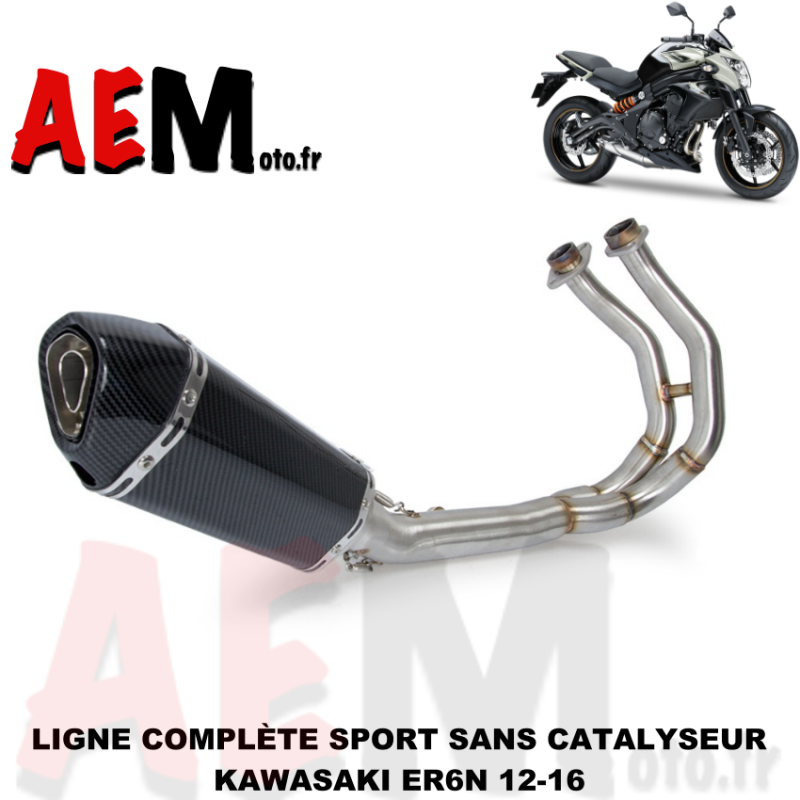 Ligne Complète d'échappement en Inox pour Kawasaki ER6N (2012 - 2016)