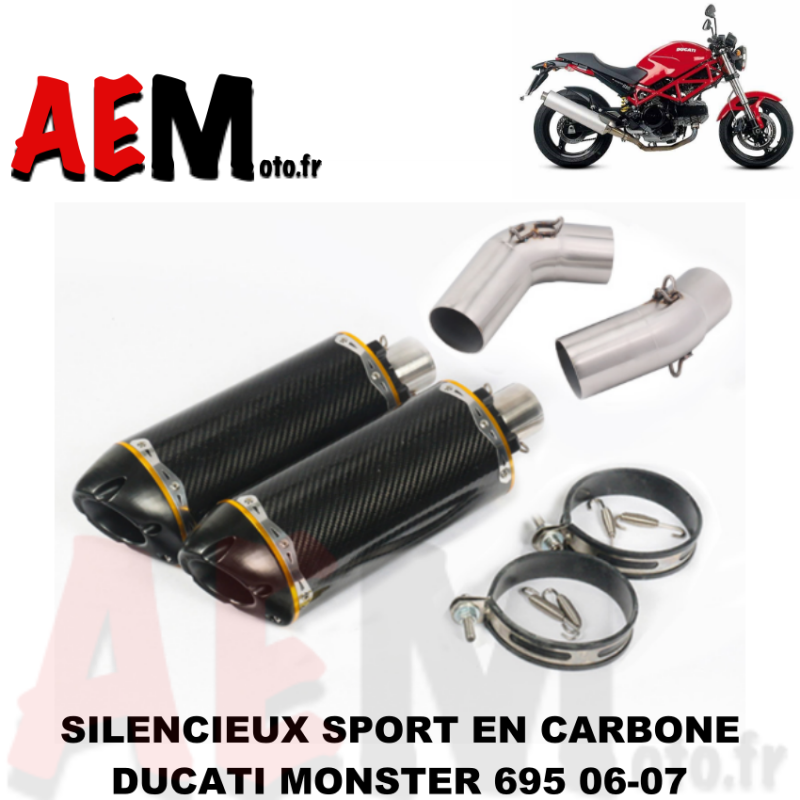 Silencieux sport en carbone Ducati Monster 695 06-07