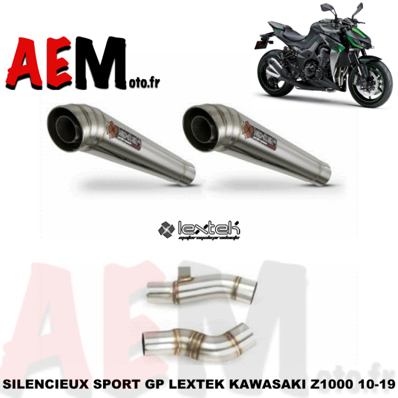 Silencieux sport inox LEXTEK Kawasaki Z1000 2010-2019