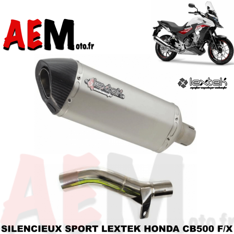 Silencieux sport en inox Lextek Honda CB 500 X/F 16/18