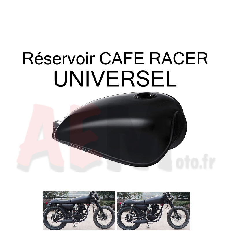 Réservoir GOUTTA noir moto CAFE RACER universel