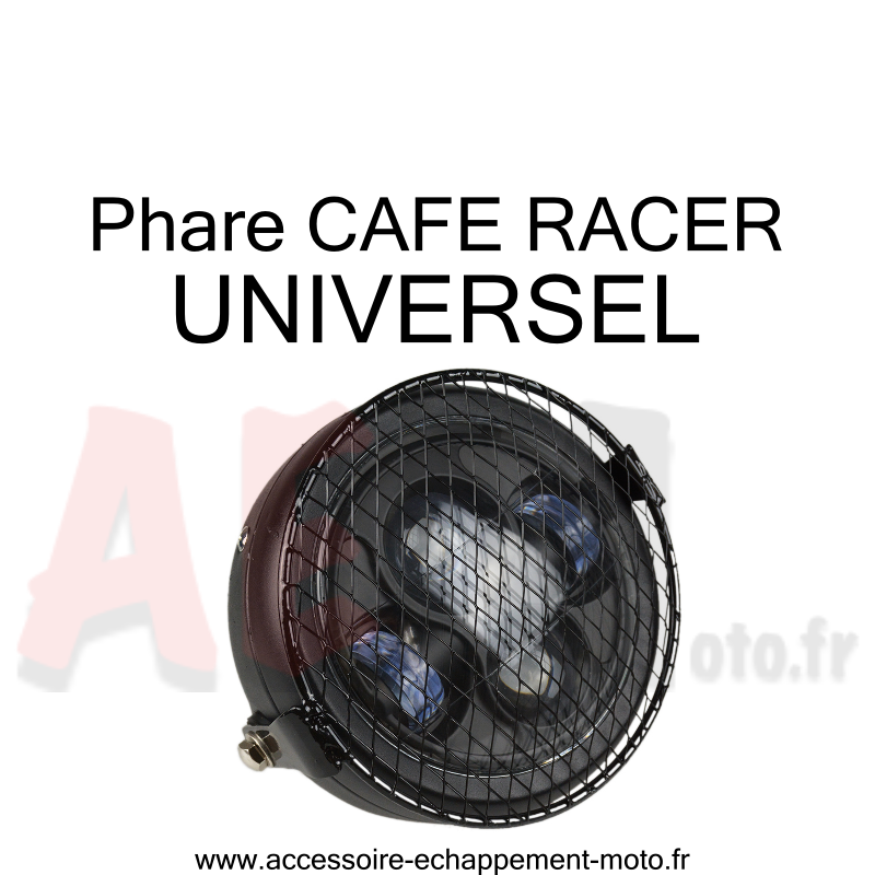 Feux avant led DAYMAKER universel CAFE RACER avec grille de protection